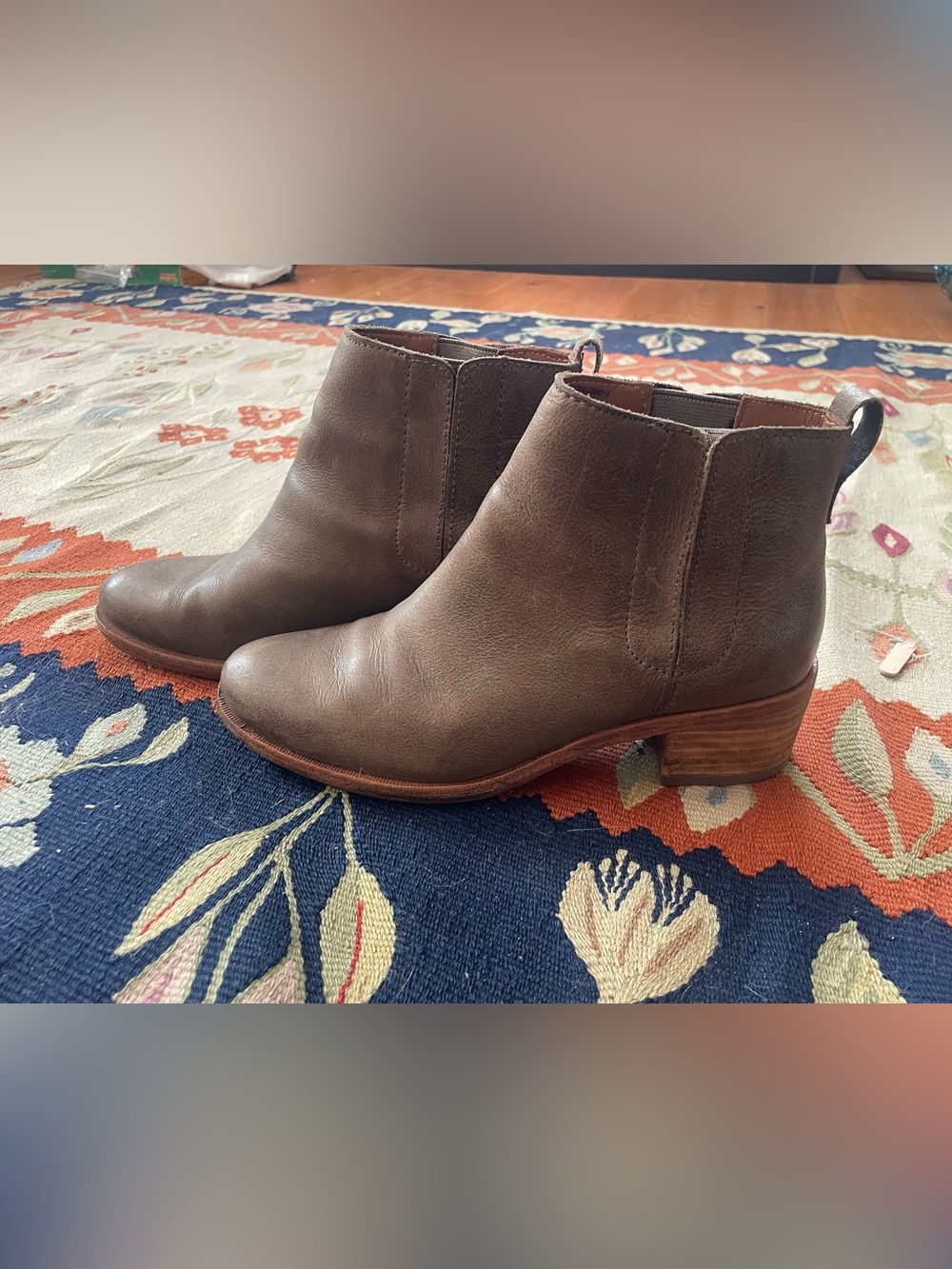 Kork-Ease Mindo Leather Ankle Boots Brown Size 6.5